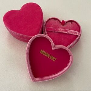 Roxanne First Pink Velvet Heart Jewelry Box Small Storage Valentines Day Gift